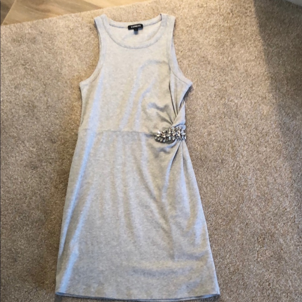 Elegant Gray Sleeveless Dress